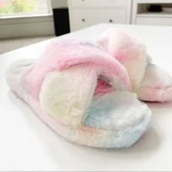 Top Moda Multi Color Criss-cross Slippers Size 9 - Picture 2 of 5